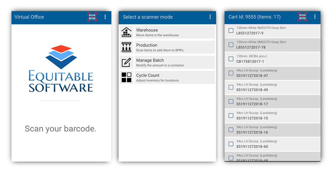 Android Scanner Preview Screens