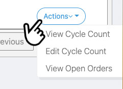 Cycle Count Actions Button