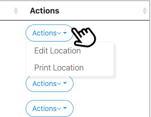 Admin Bin Location Actions