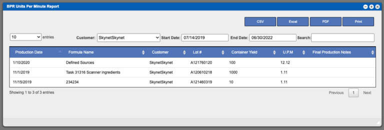 BPR Units Per Minute Report | Learn How To Use Virtual Ops