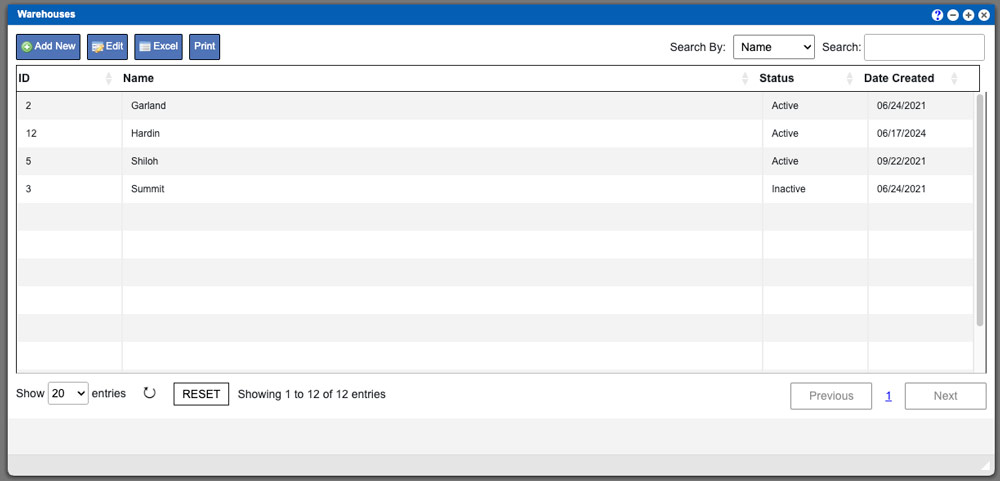 Setting up Warehouses in Virtual Office